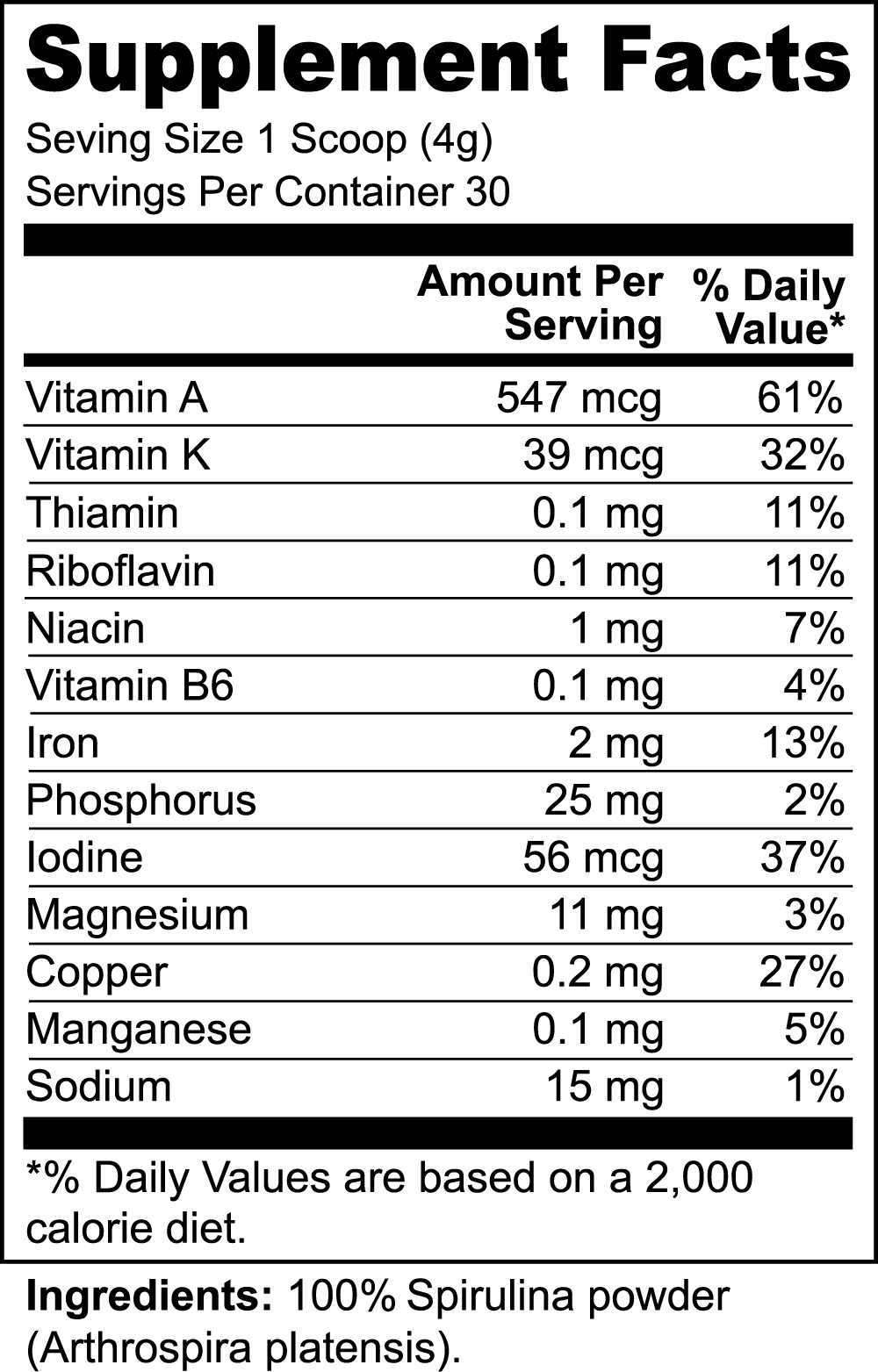 ORGANIC SPIRULINA (120 g)